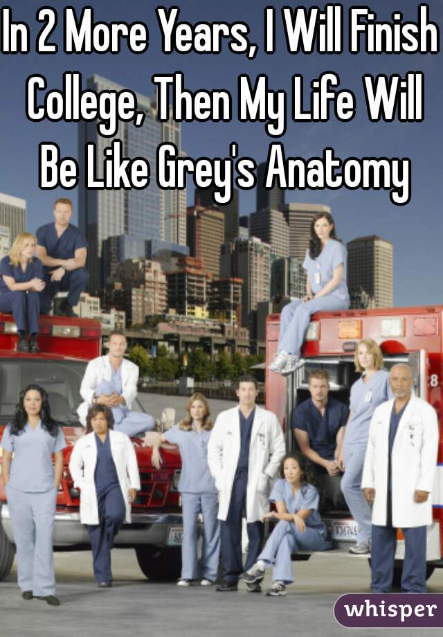 In 2 More Years, I Will Finish College, Then My Life Will Be Like Grey's Anatomy