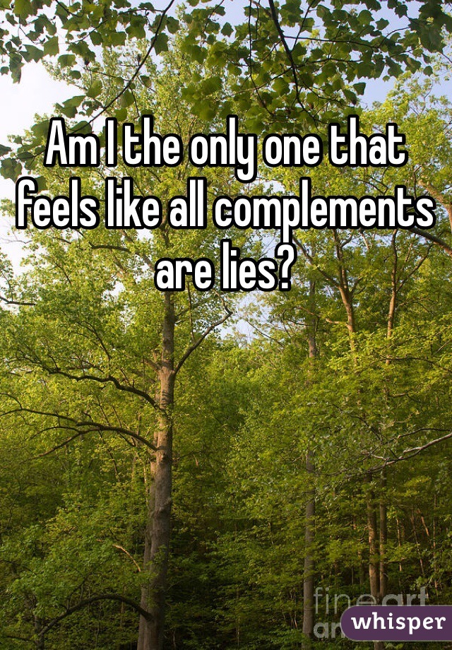 Am I the only one that feels like all complements are lies?
