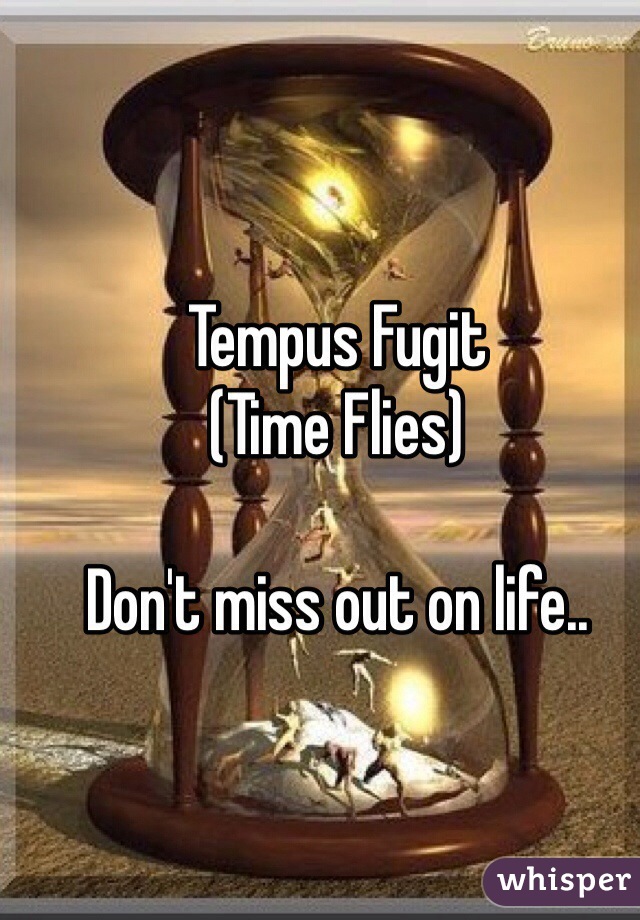 Tempus Fugit
(Time Flies)

Don't miss out on life..
