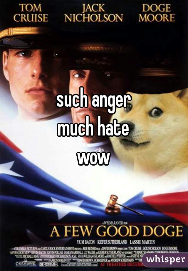 such anger

much hate

wow