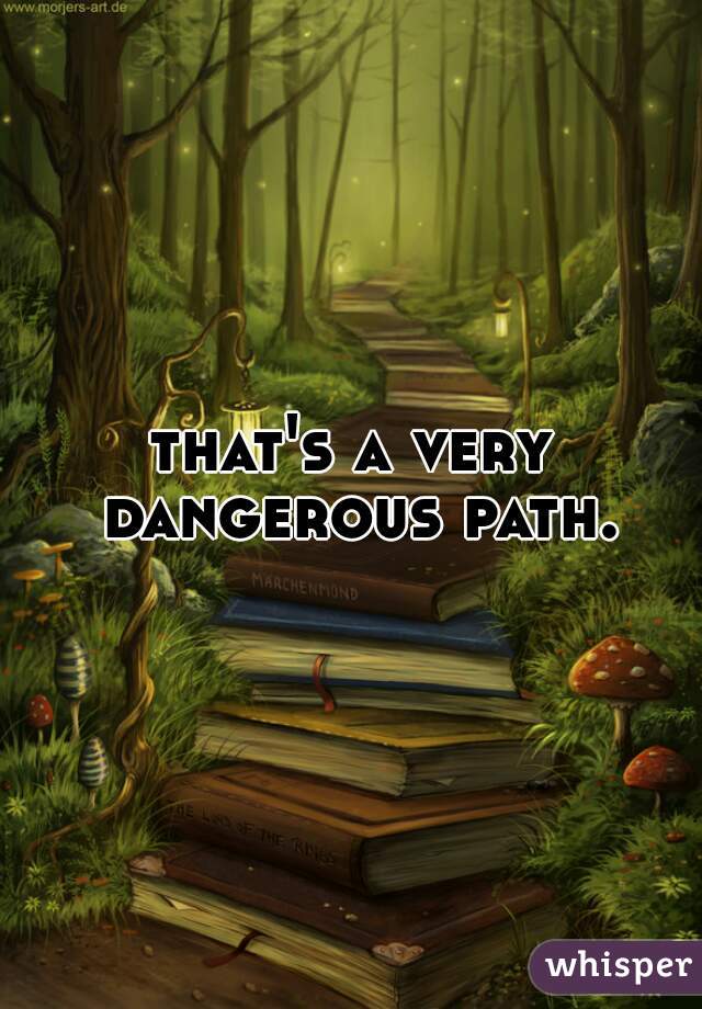 that's a very dangerous path.