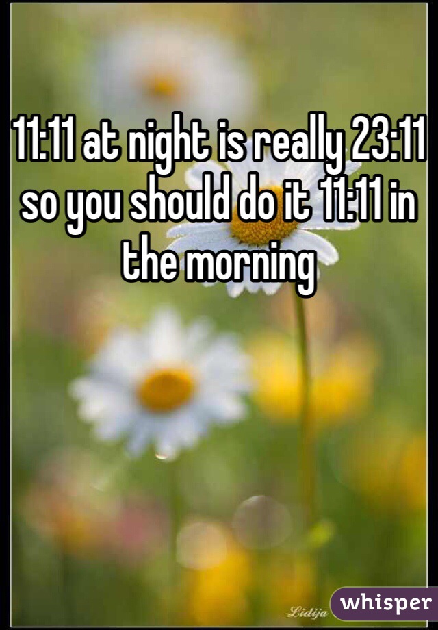11:11 at night is really 23:11 so you should do it 11:11 in the morning 