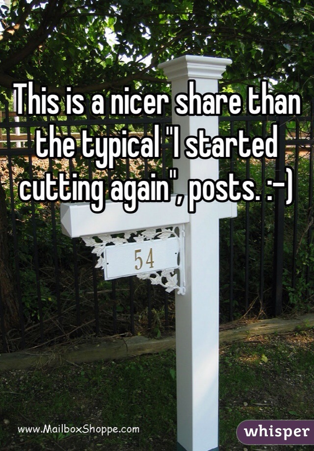 This is a nicer share than the typical "I started cutting again", posts. :-)