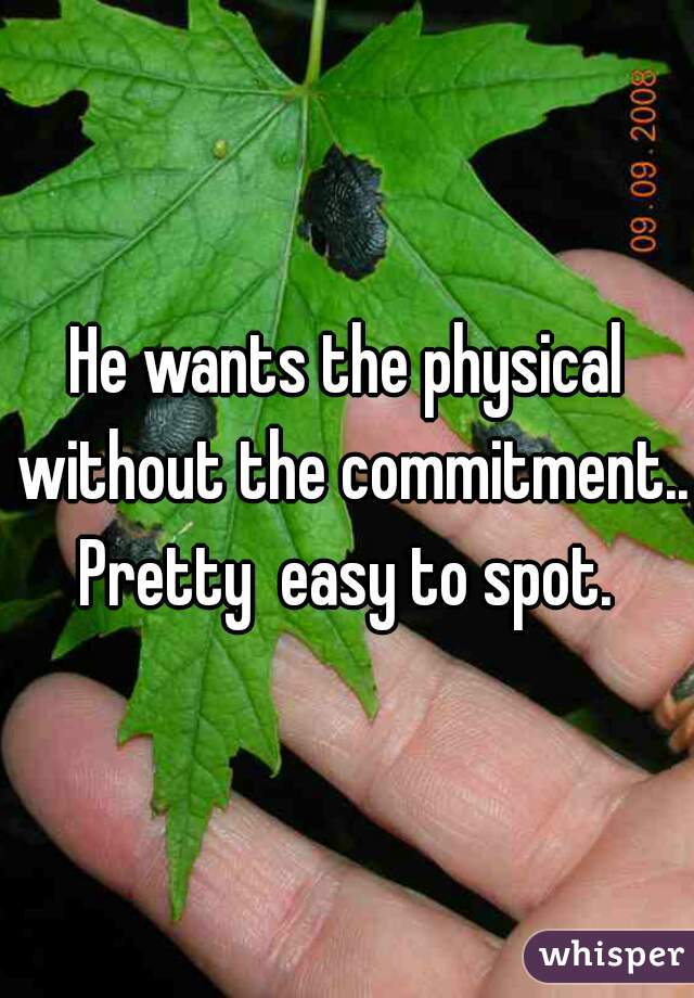 He wants the physical without the commitment.. Pretty  easy to spot. 