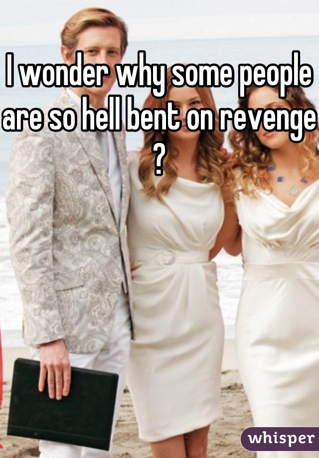 I wonder why some people are so hell bent on revenge ?