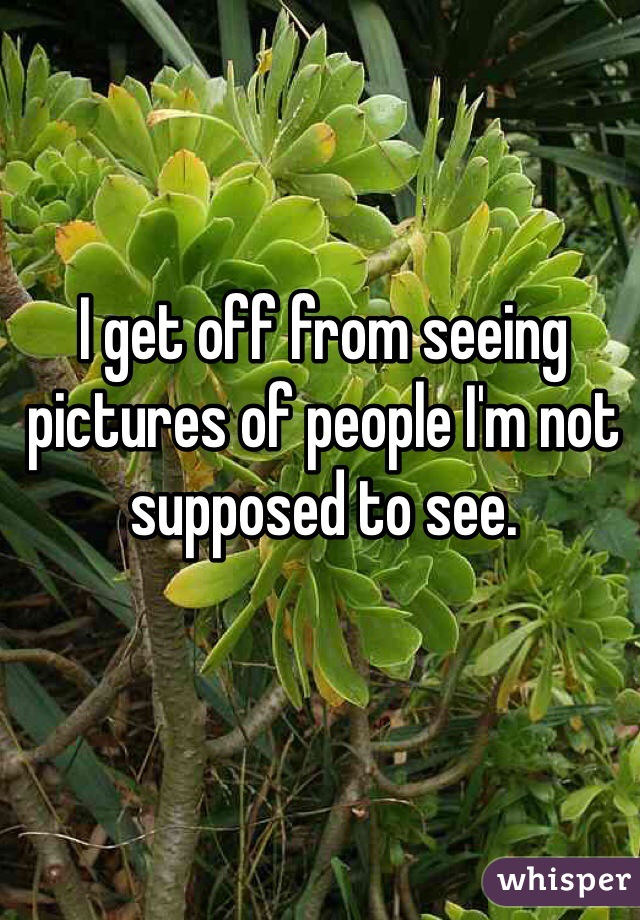 I get off from seeing pictures of people I'm not supposed to see.
