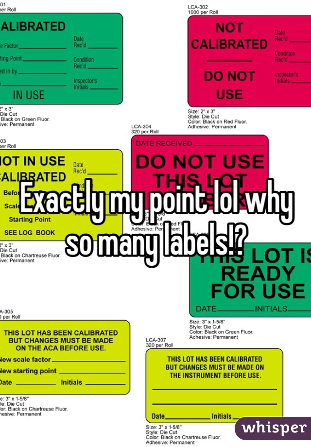 Exactly my point lol why so many labels!? 