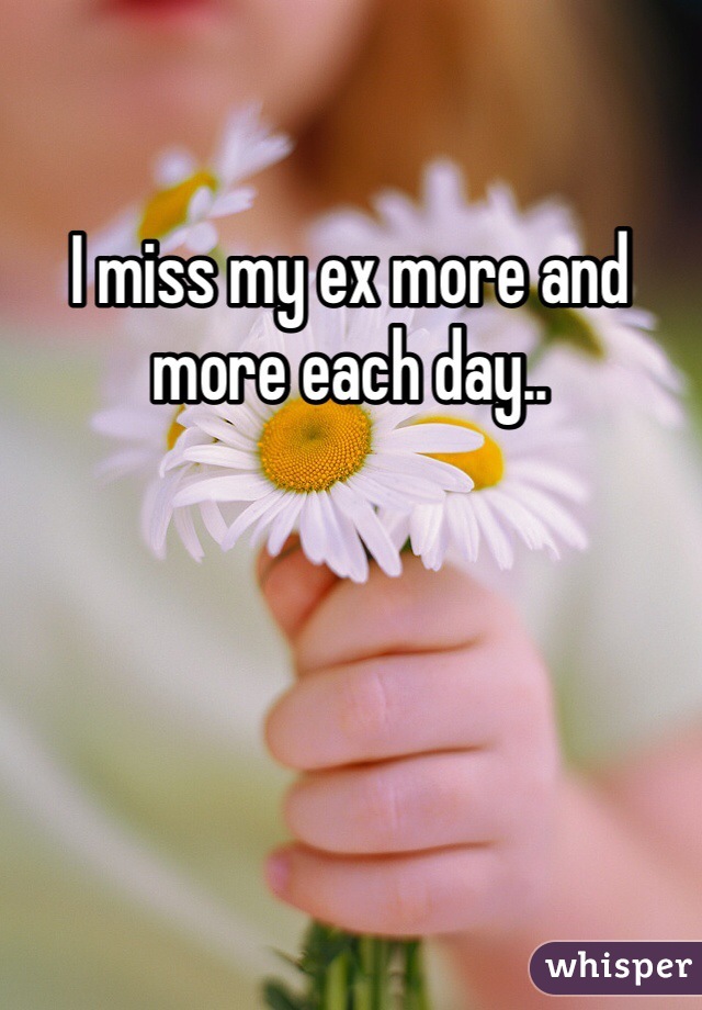 I miss my ex more and more each day..