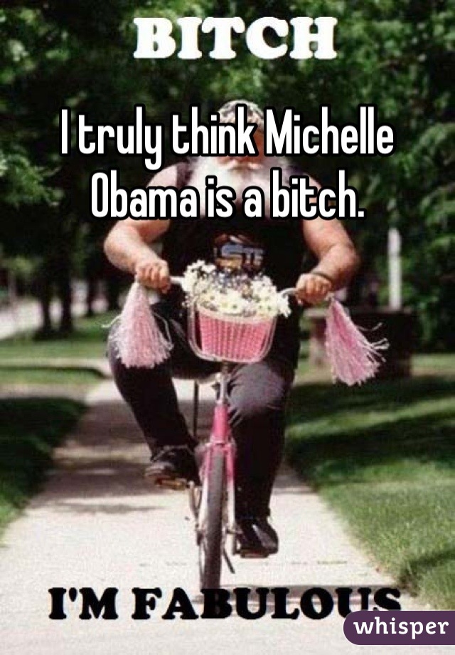 I truly think Michelle Obama is a bitch.