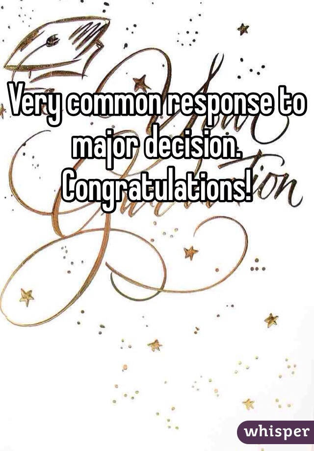 Very common response to major decision. Congratulations!