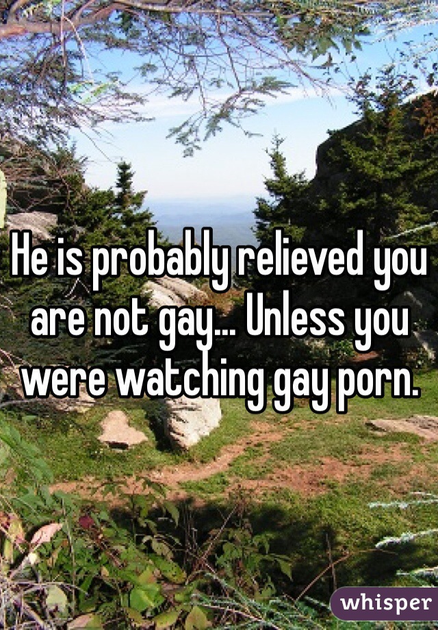 He is probably relieved you are not gay... Unless you were watching gay porn.