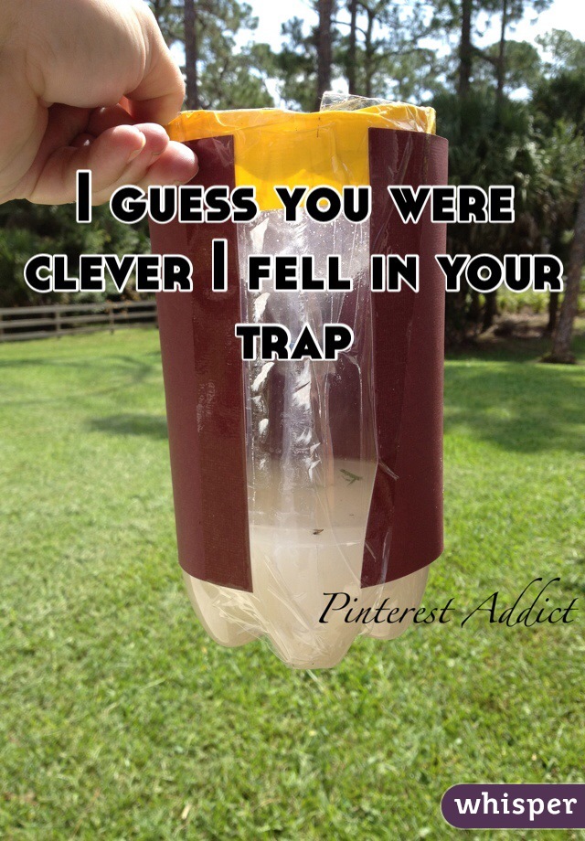 I guess you were clever I fell in your trap 
