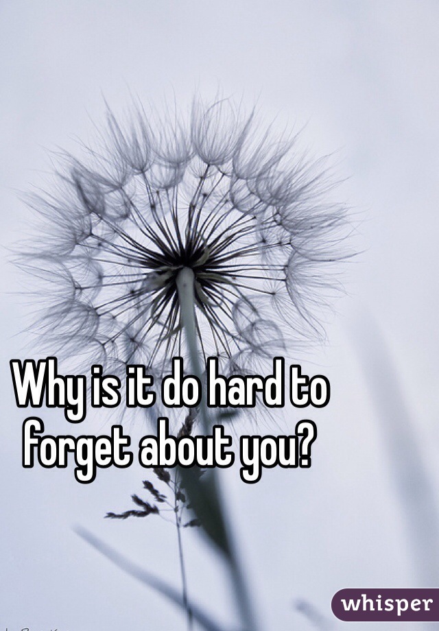 Why is it do hard to forget about you? 