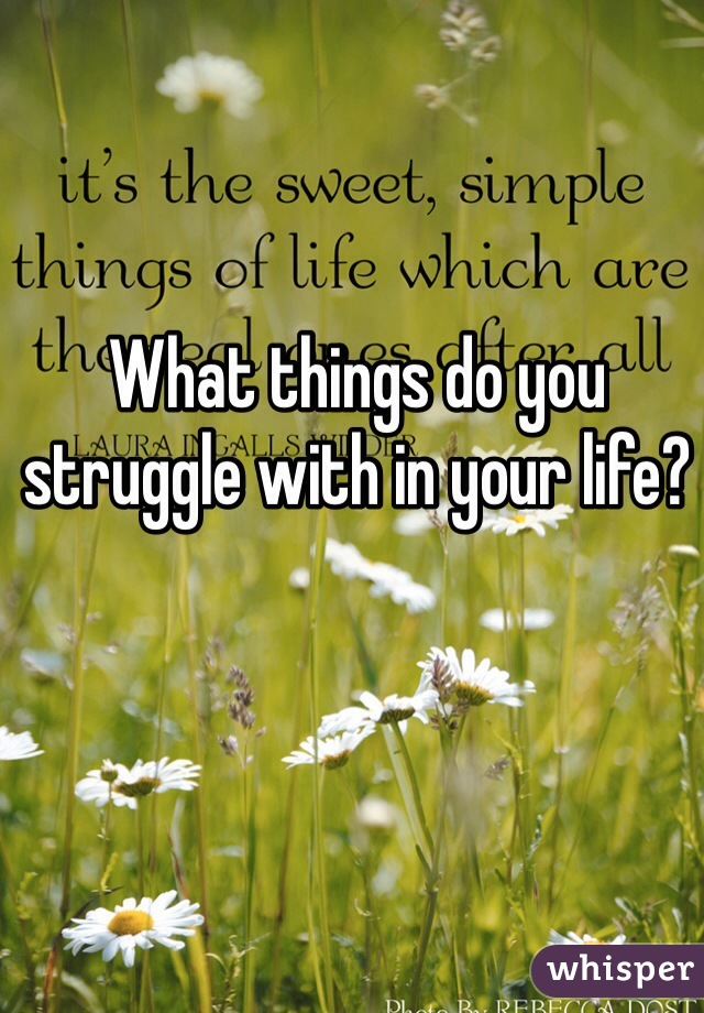 What things do you struggle with in your life?