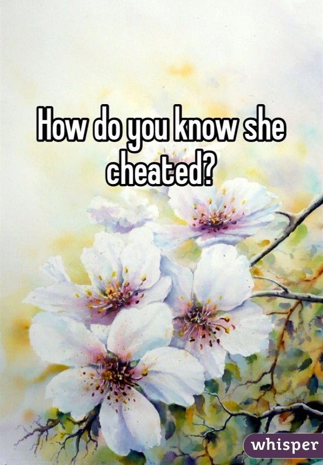 How do you know she cheated?