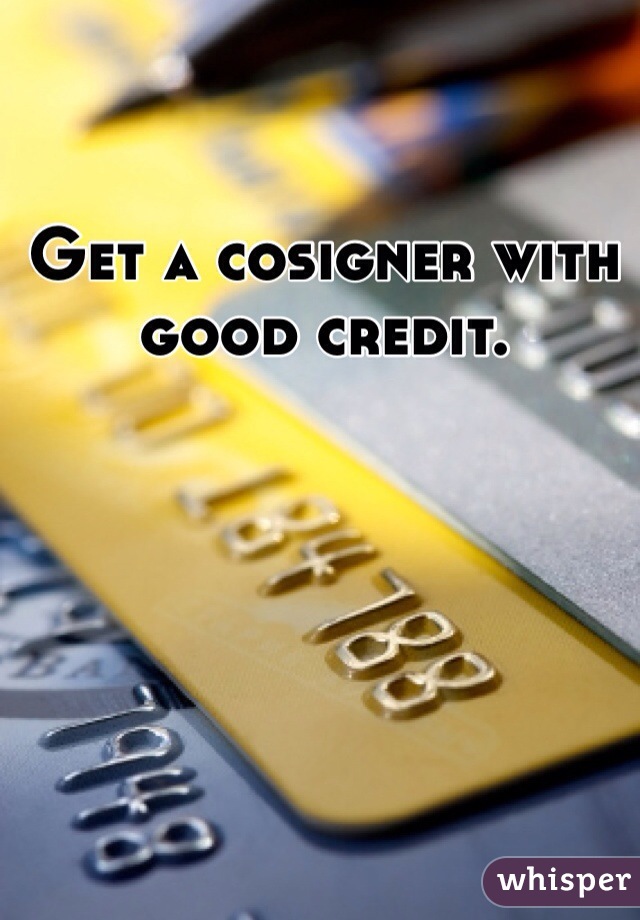 Get a cosigner with good credit.
