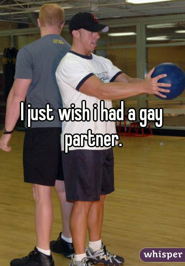 I just wish i had a gay partner.