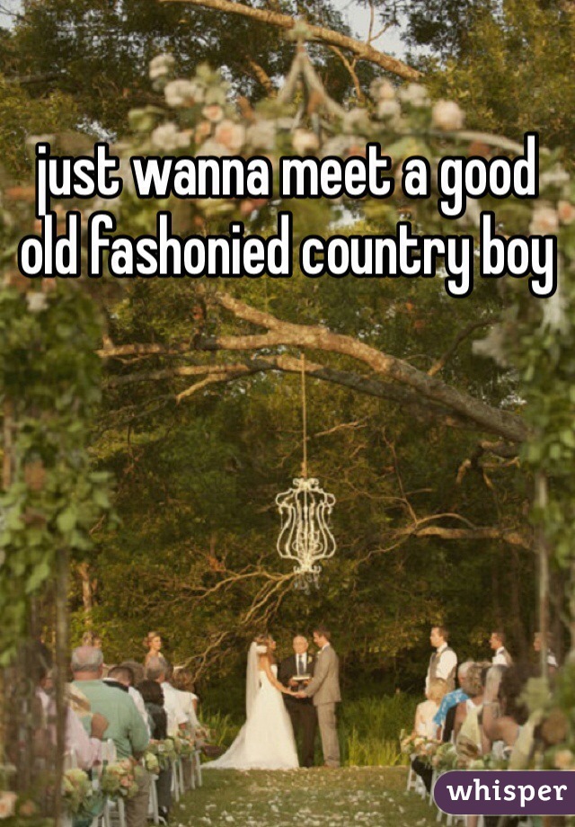 just wanna meet a good old fashonied country boy