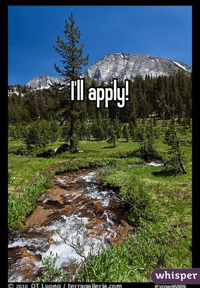 I'll apply!