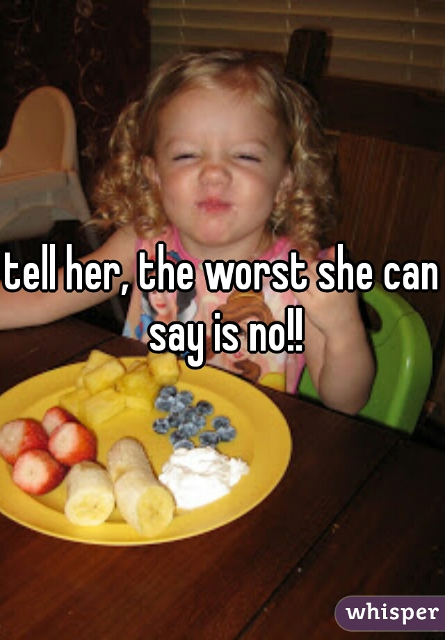 tell her, the worst she can say is no!!