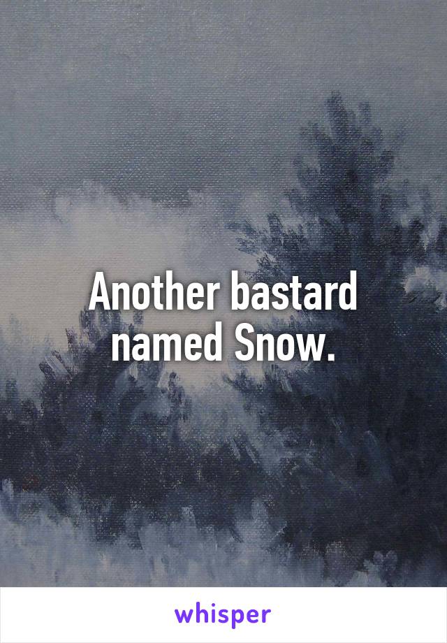 Another bastard named Snow.