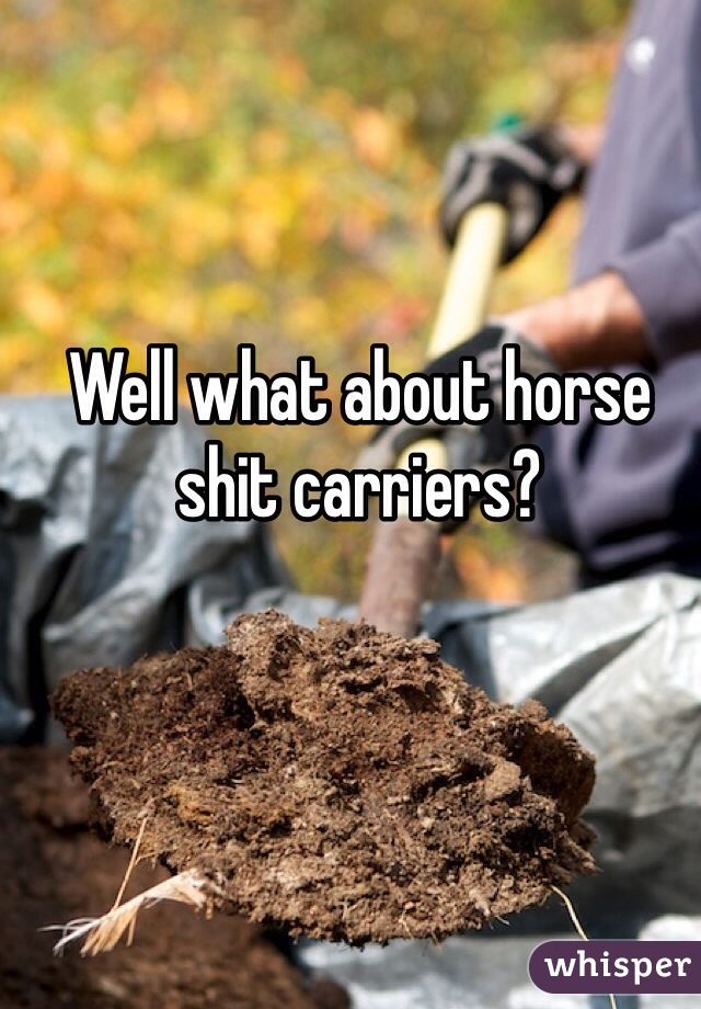 Well what about horse shit carriers?