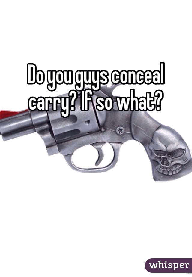 Do you guys conceal carry? If so what? 