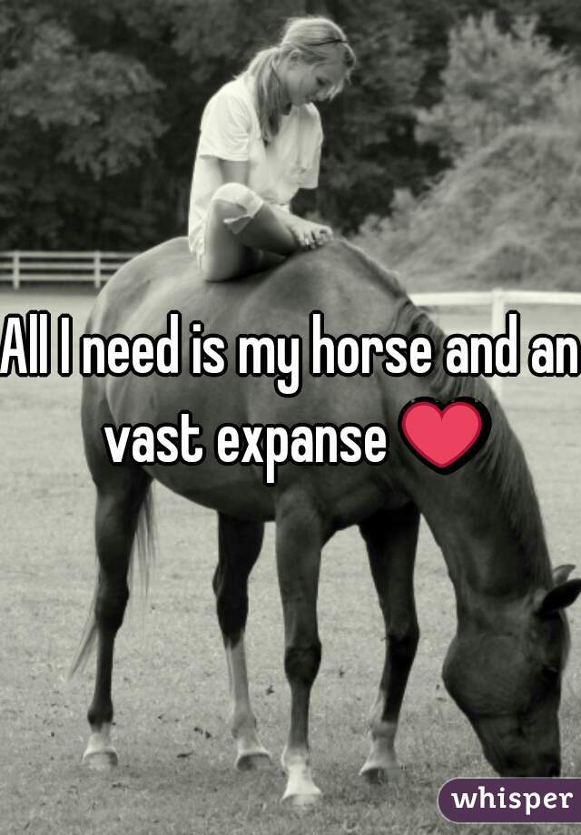 All I need is my horse and an vast expanse ❤