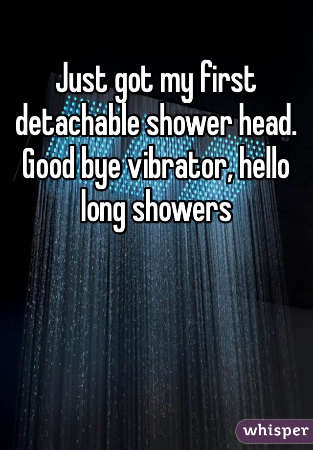 Just got my first detachable shower head. Good bye vibrator, hello long showers 