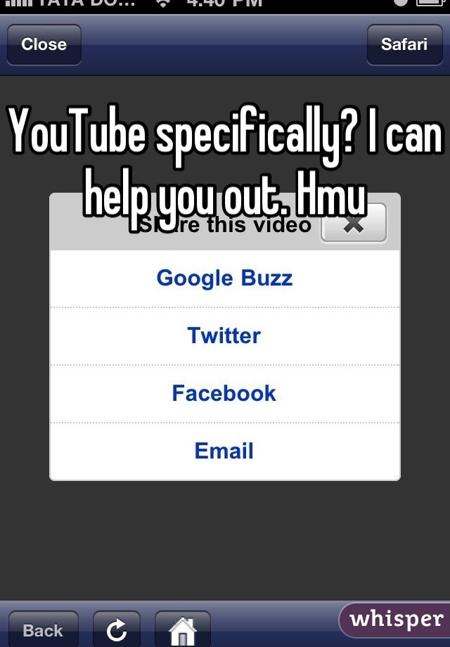 YouTube specifically? I can help you out. Hmu
