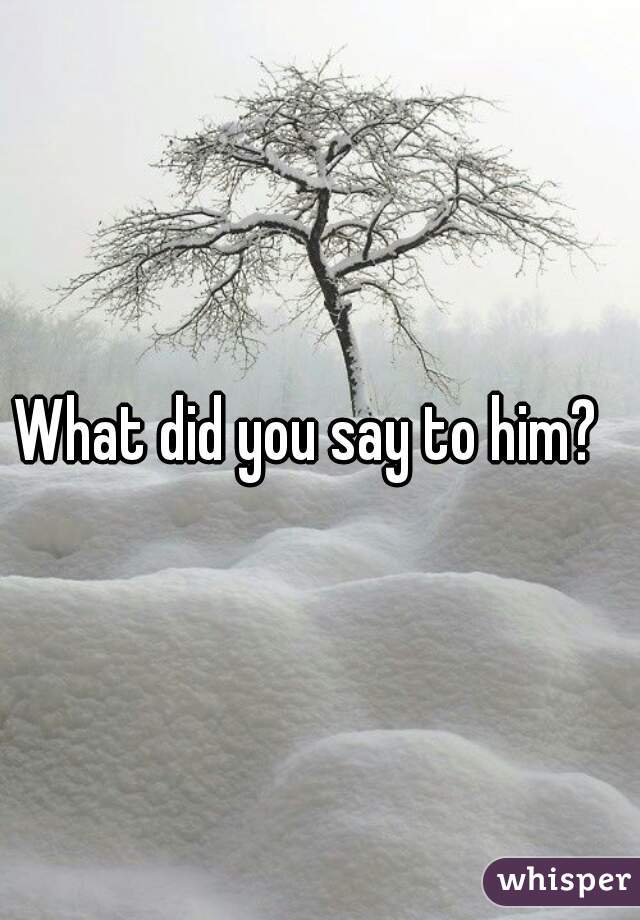 What did you say to him?  