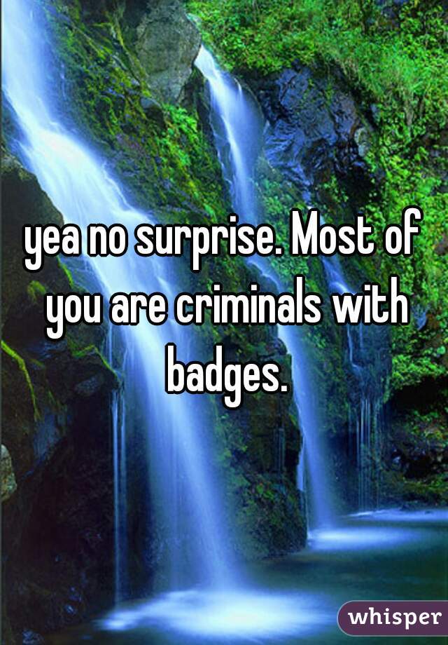 yea no surprise. Most of you are criminals with badges.