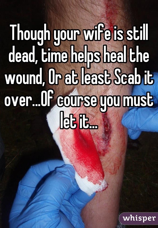 Though your wife is still dead, time helps heal the wound, Or at least Scab it over...Of course you must let it…