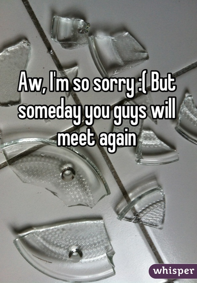 Aw, I'm so sorry :( But someday you guys will meet again