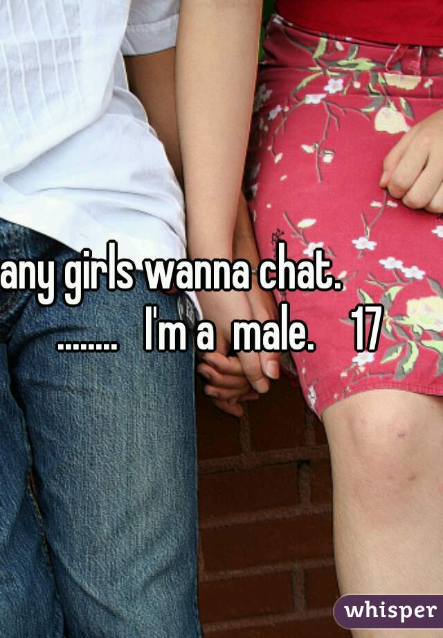 any girls wanna chat.            ........   I'm a  male.    17 