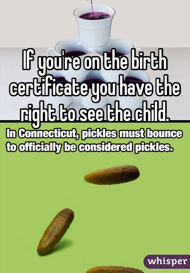 If you're on the birth certificate you have the right to see the child. 