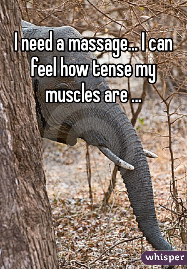 I need a massage... I can feel how tense my muscles are ... 