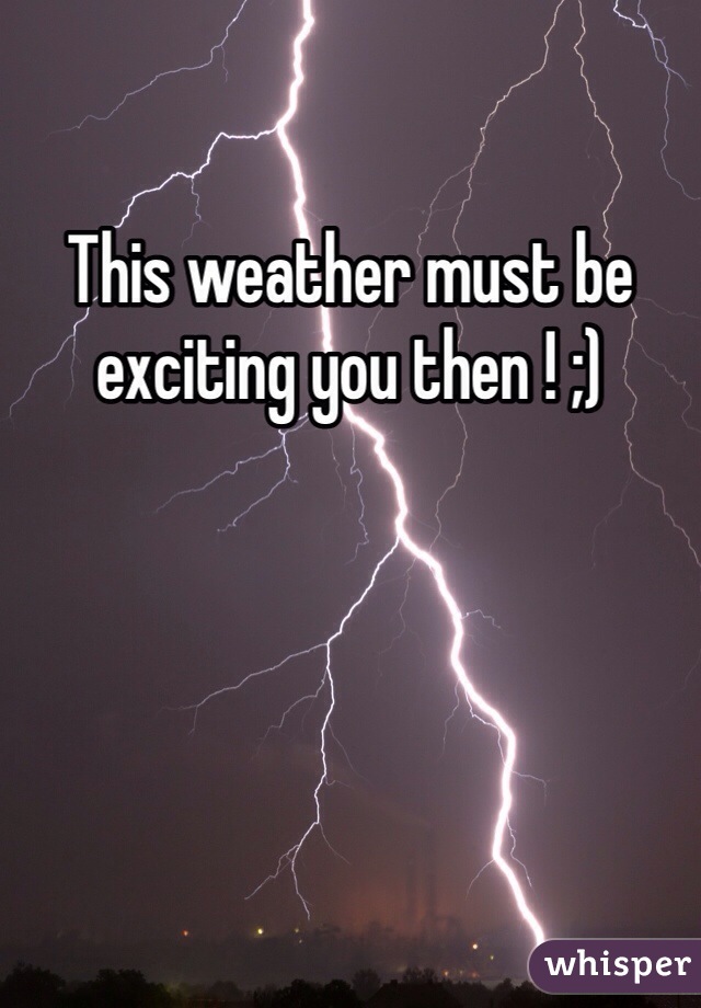 This weather must be exciting you then ! ;) 