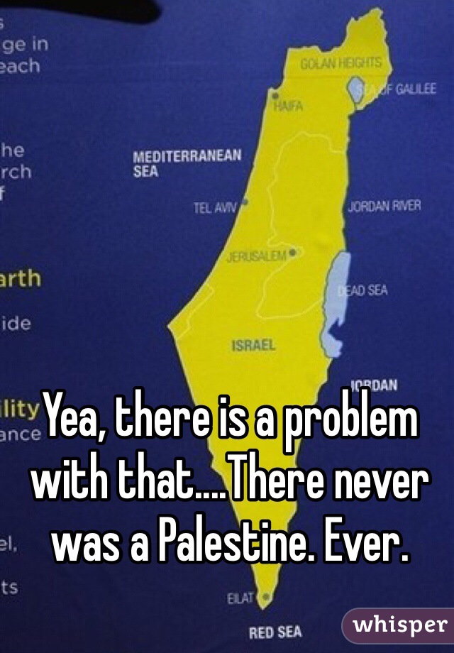 Yea, there is a problem with that....There never was a Palestine. Ever. 