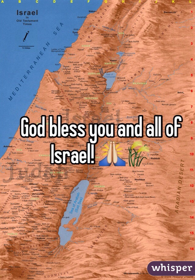 God bless you and all of Israel! 🙏🌾