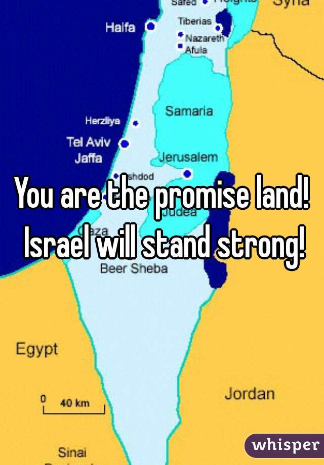 You are the promise land! Israel will stand strong!