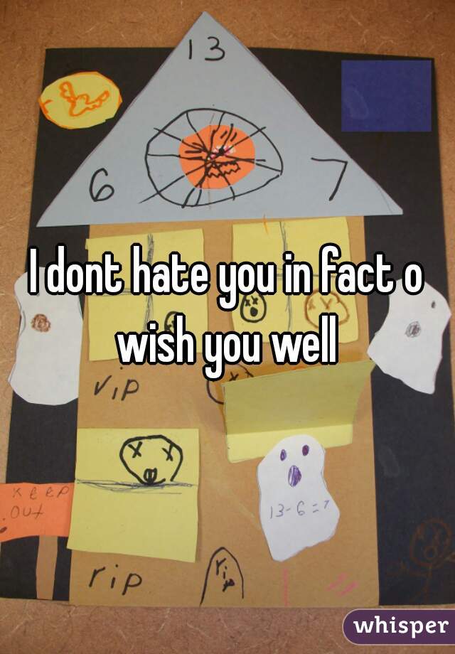 I dont hate you in fact o wish you well 