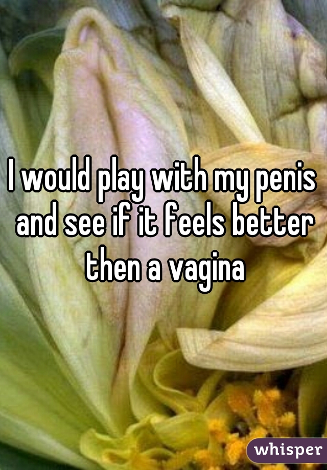 I would play with my penis and see if it feels better then a vagina