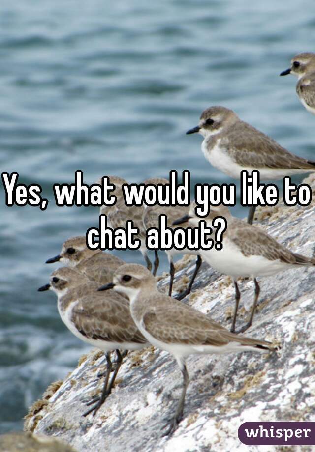 Yes, what would you like to chat about? 