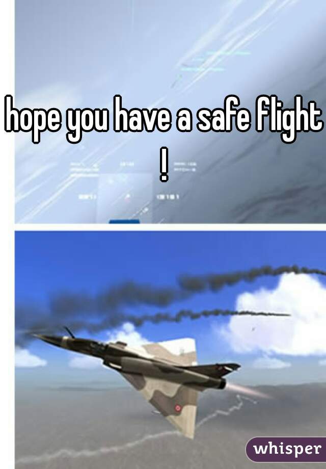 hope you have a safe flight ! 