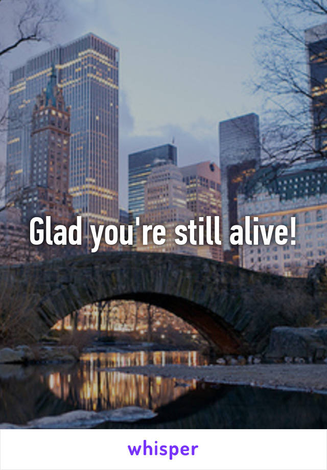 Glad you're still alive!
