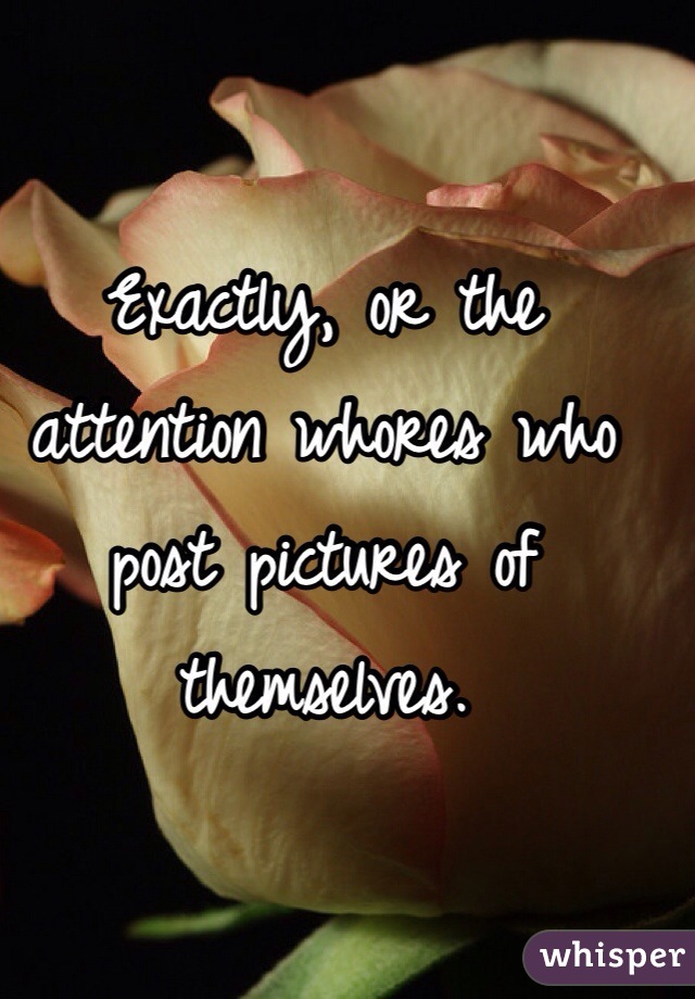 Exactly, or the attention whores who post pictures of themselves. 