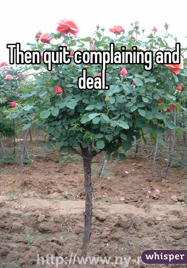 Then quit complaining and deal. 