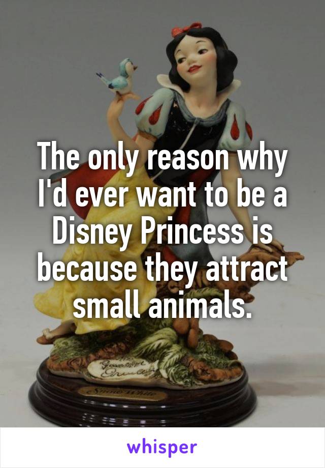 The only reason why I'd ever want to be a Disney Princess is because they attract small animals.