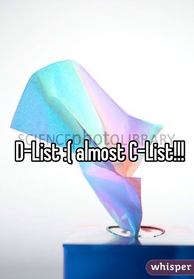 D-List :( almost C-List!!! 